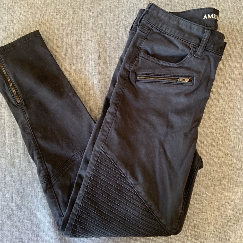 American Eagle Black Patch and Zipper Pockets